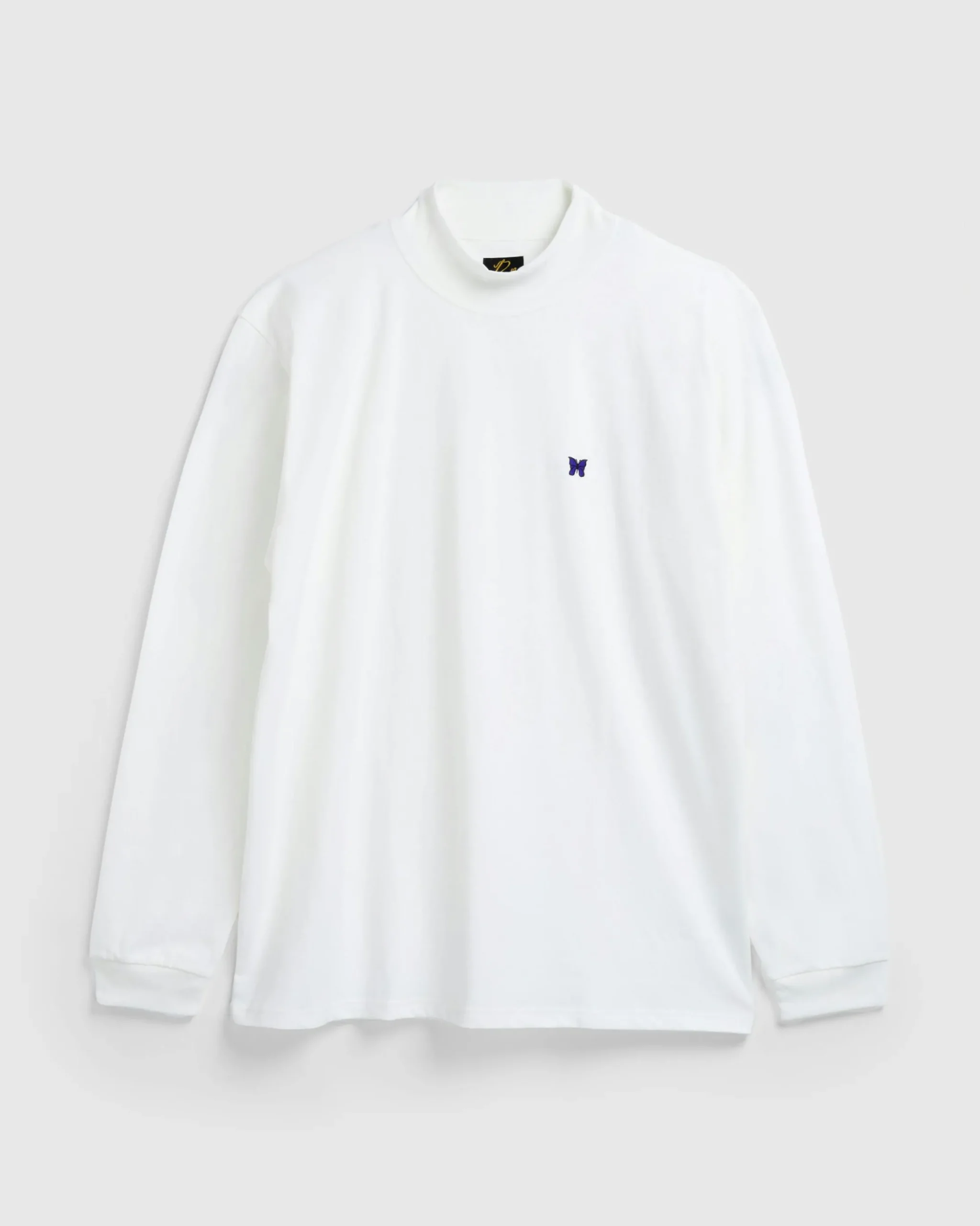 Fashion Needles L/S Mock Neck Tee Poly Jersey white