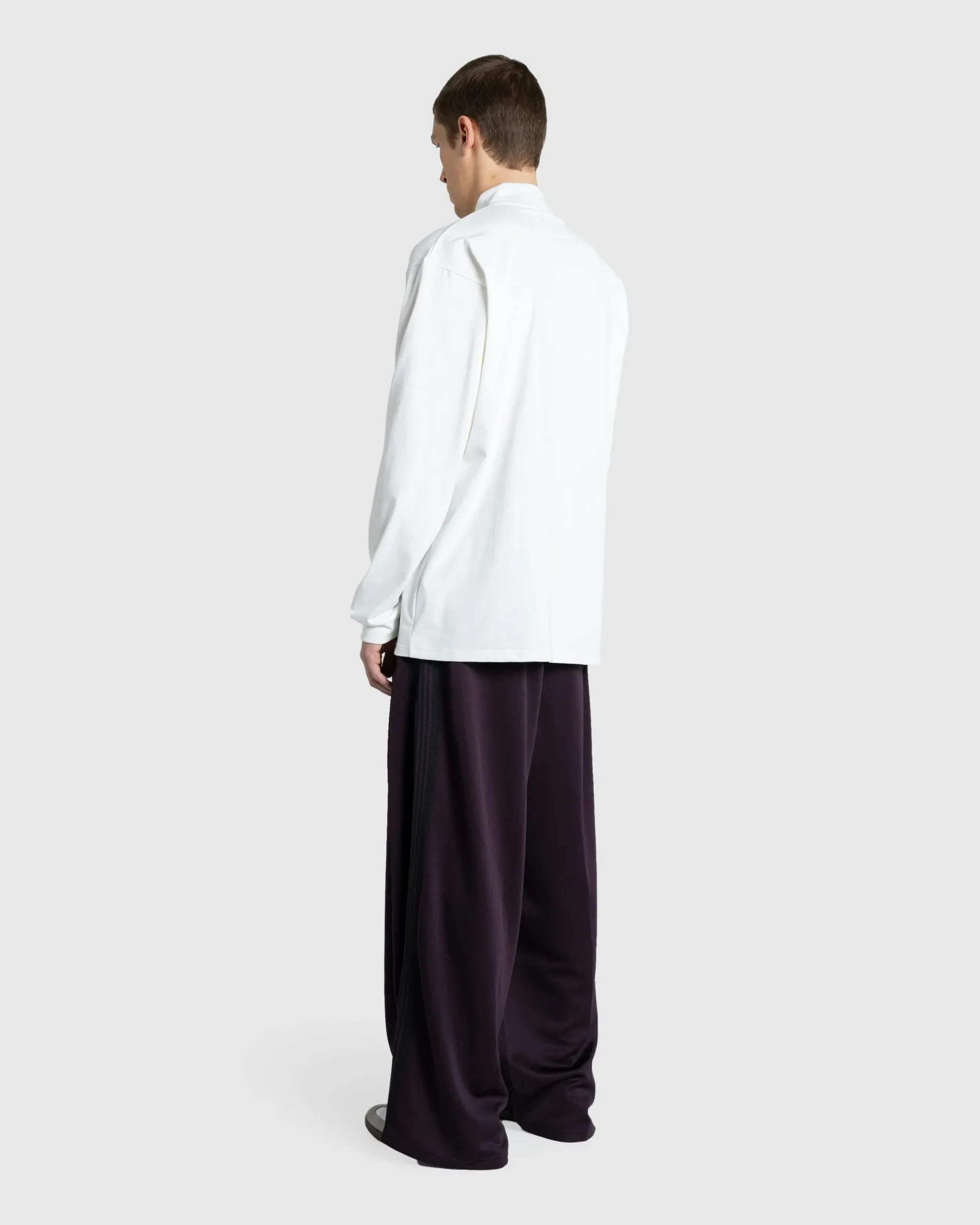 Fashion Needles L/S Mock Neck Tee Poly Jersey white