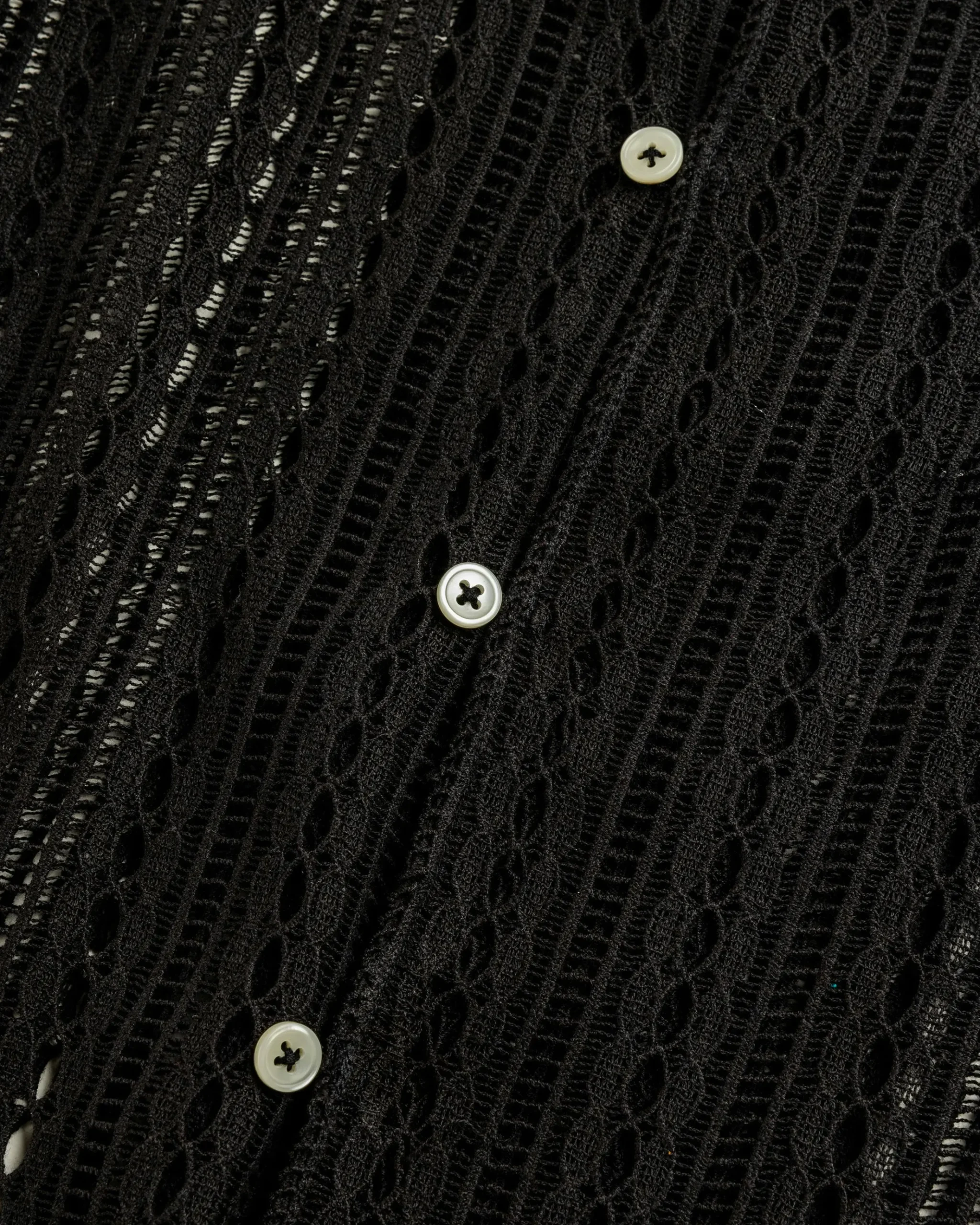 Best Bode Meandering Lace Long-Sleeve Shirt black