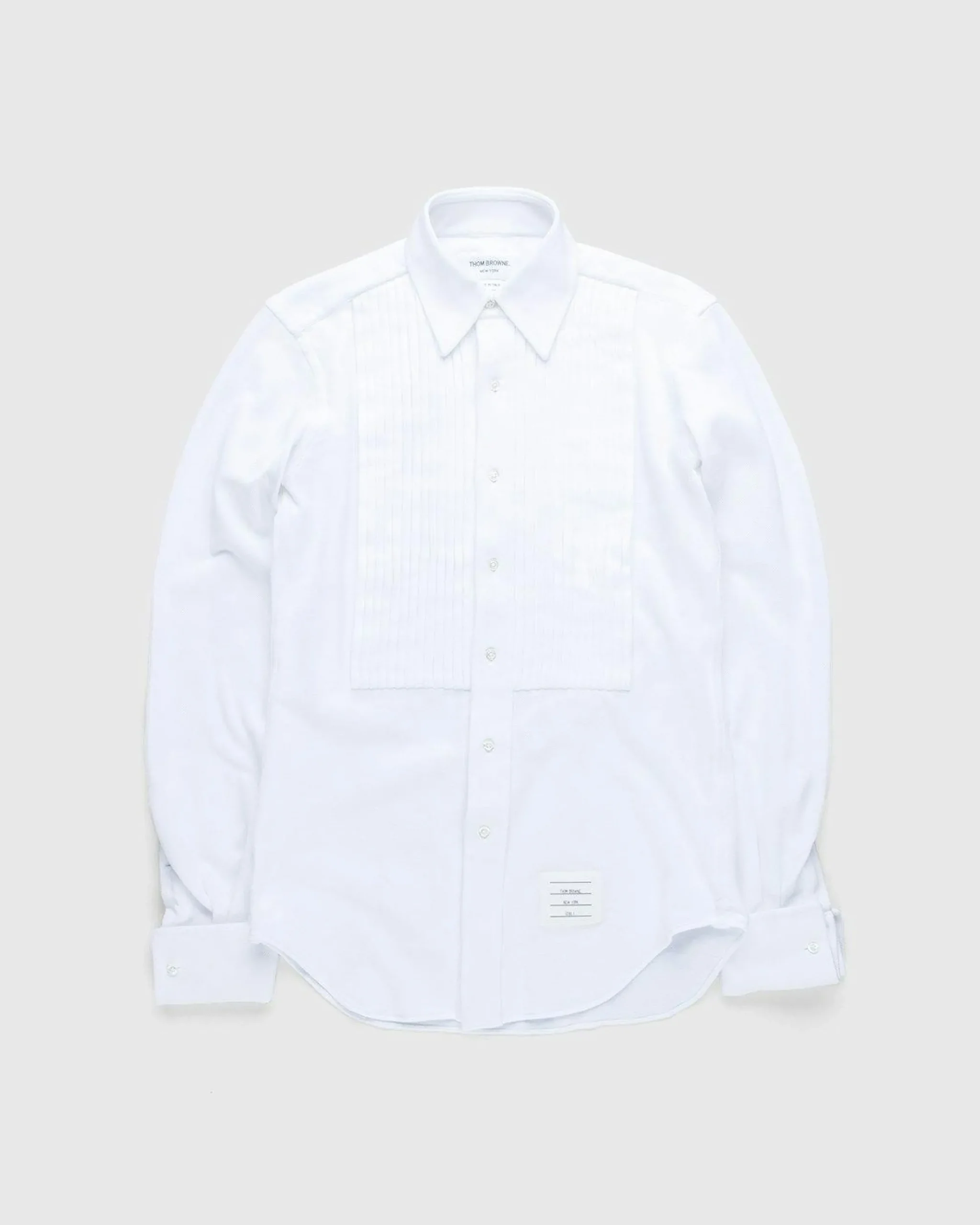 Best Sale Thom Browne Men's Pique Ruffled-Bib Tux Shirt white
