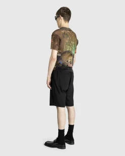 Cheap Jean Paul Gaultier Mesh Oversized Tee Printed "City" brown/green/blue/red