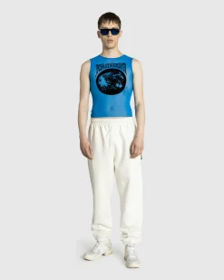 Store Jean Paul Gaultier Mesh Tank Top Flocked "Earth" Ibiza Blue/Black ibizablue/black