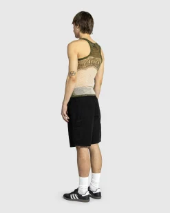 Cheap Jean Paul Gaultier Mesh Tank Top Printed Cartouche green/ecru/black/orange