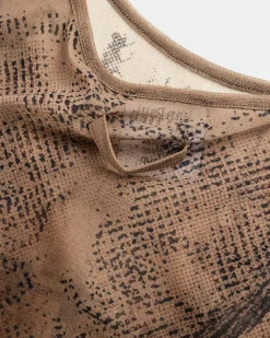 Outlet Jean Paul Gaultier Mesh Tank Top Printed "Body" Dark Nude/Black darknude/black