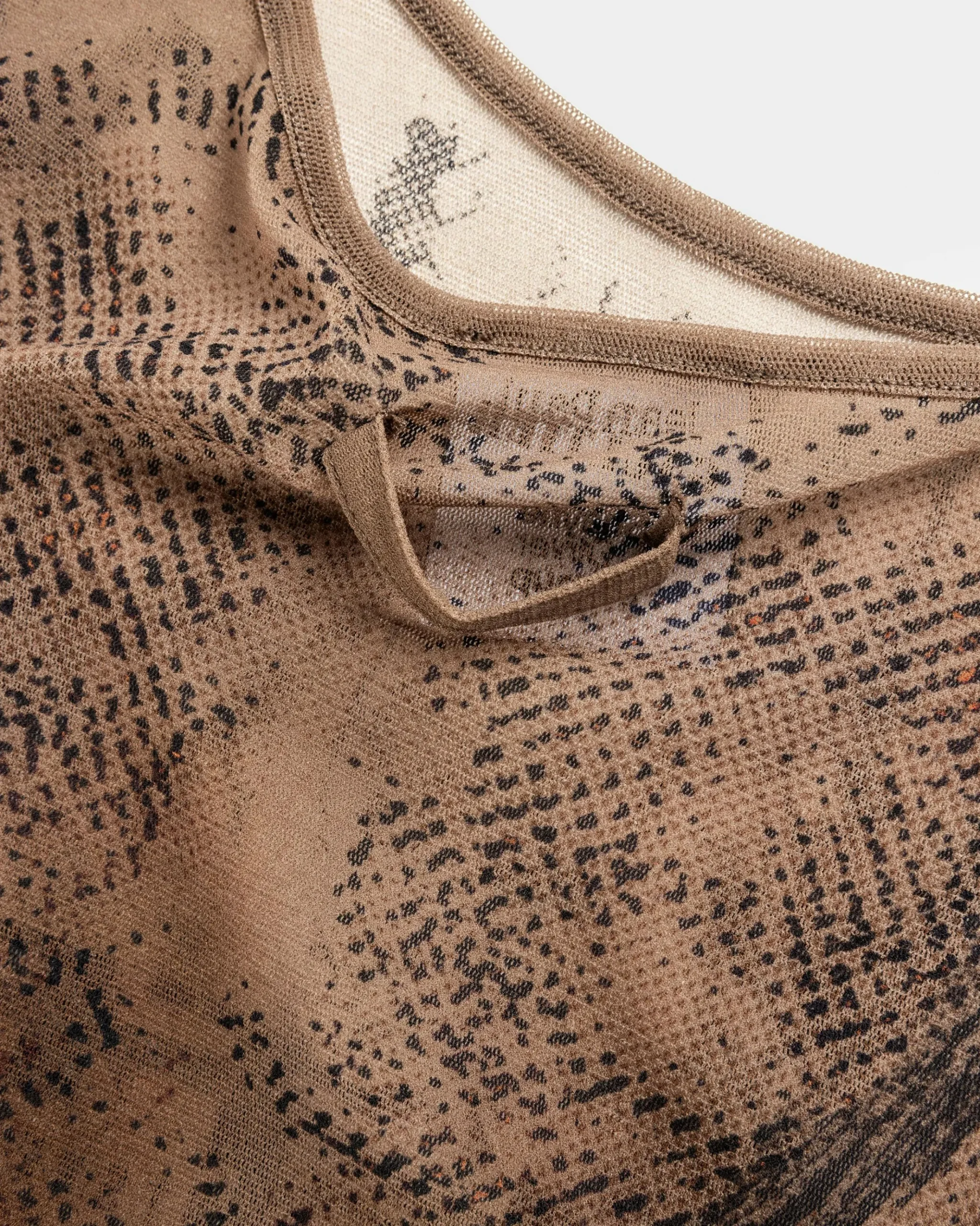 Outlet Jean Paul Gaultier Mesh Tank Top Printed "Body" Dark Nude/Black darknude/black