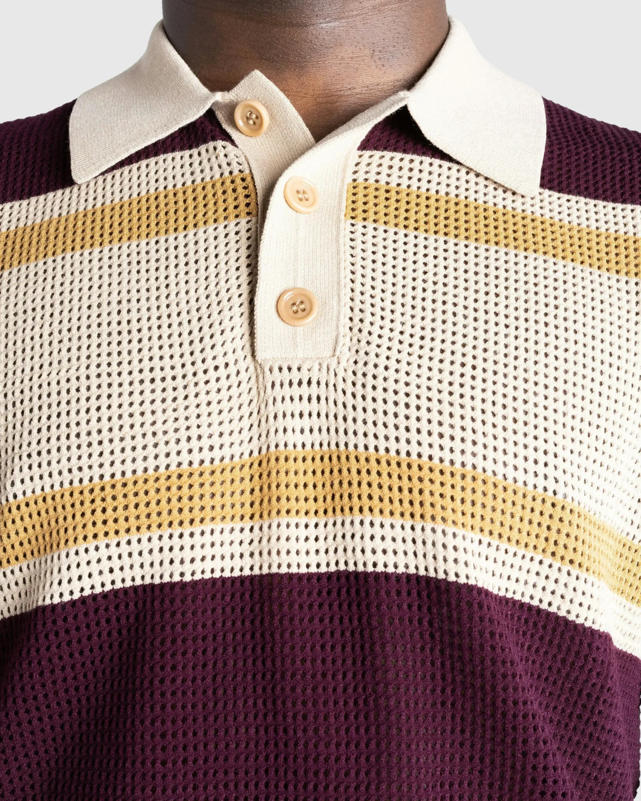Best Sale Dries van Noten Mindo Knit Polo /Stripes beige
