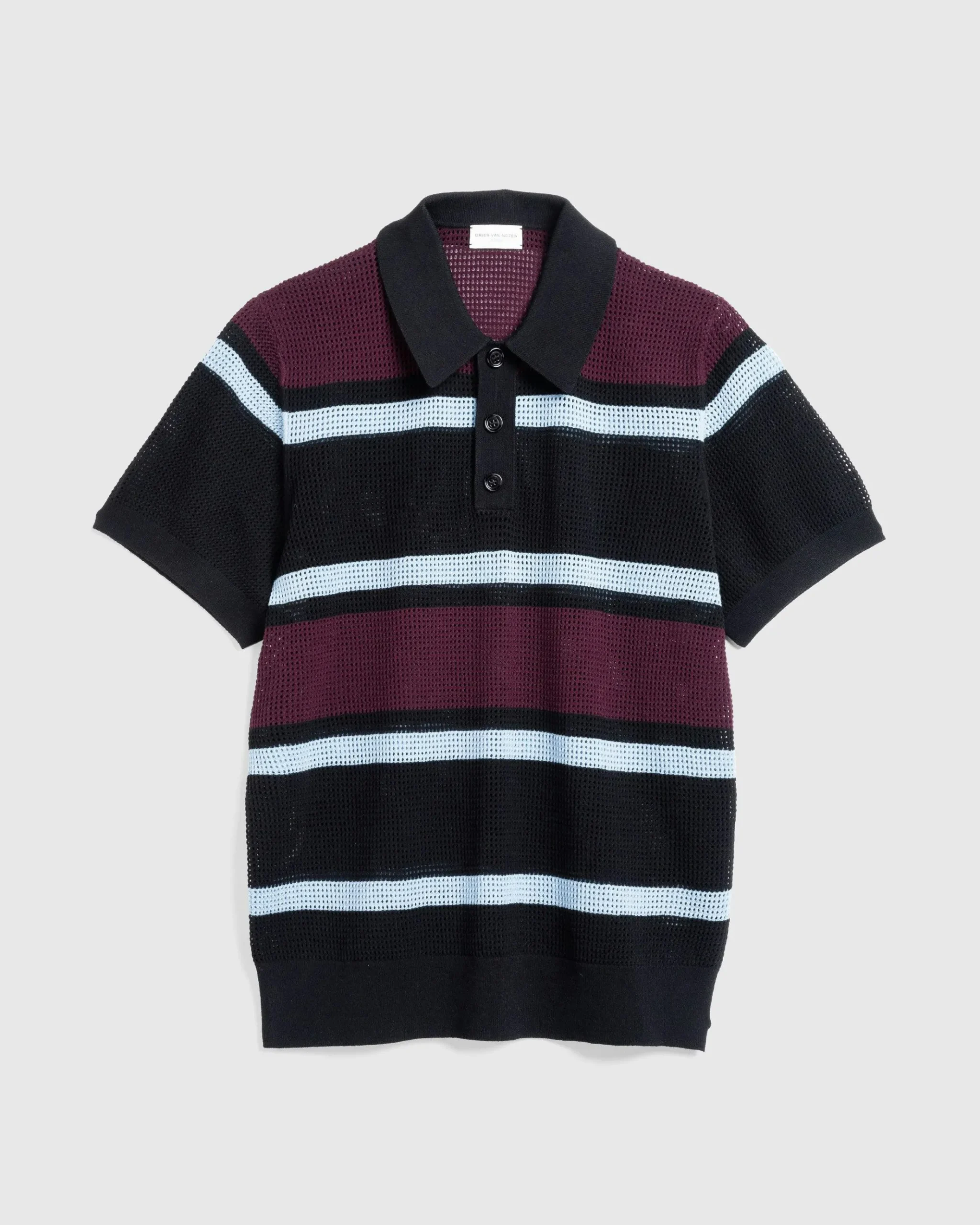 Store Dries van Noten Mindo Knit Polo /Stripes black