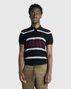 Store Dries van Noten Mindo Knit Polo /Stripes black