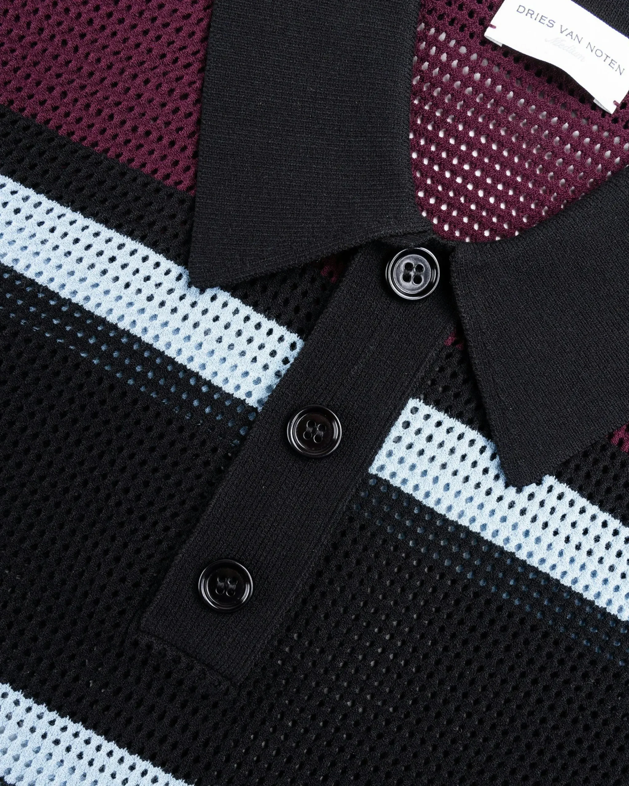 Store Dries van Noten Mindo Knit Polo /Stripes black