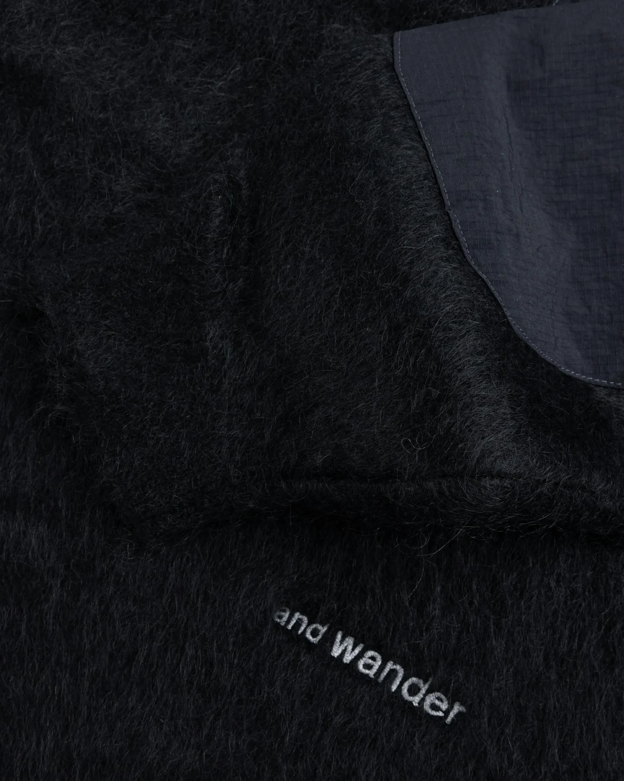 Clearance And Wander Mohair Wool Knit Hoodie black