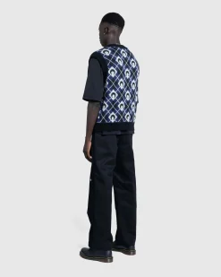 Cheap Marine Serre Moon Argyle Knit Vest black