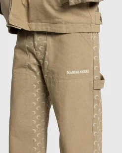 Hot Marine Serre Moon Jacquard Twill Workwear Pants Dark Beige darkbeige
