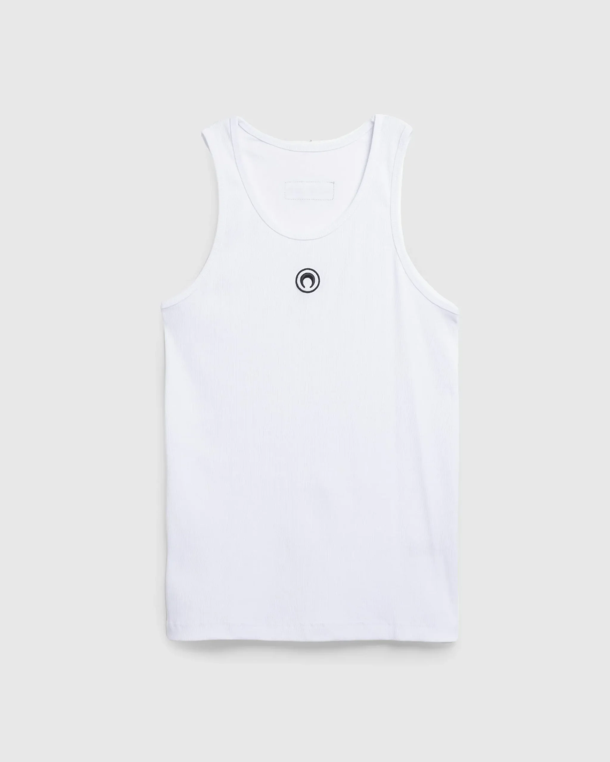 Sale Marine Serre Moon Logo Ribbed Jersey Tank Top white