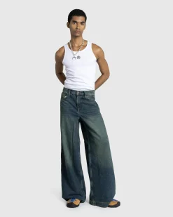 Sale Marine Serre Moon Logo Ribbed Jersey Tank Top white