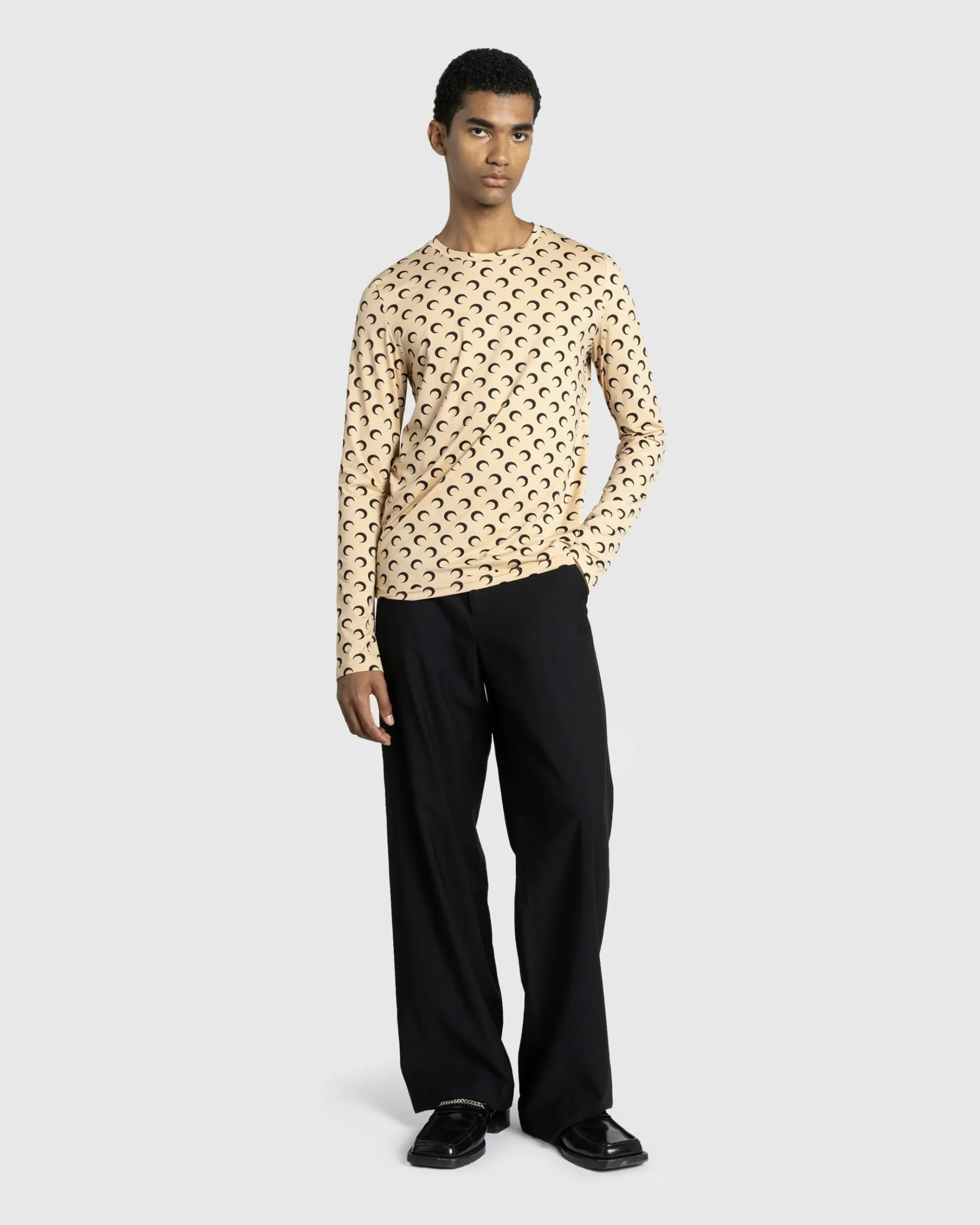 Best Marine Serre Moon Printed Jersey Second Skin Regular Top tan
