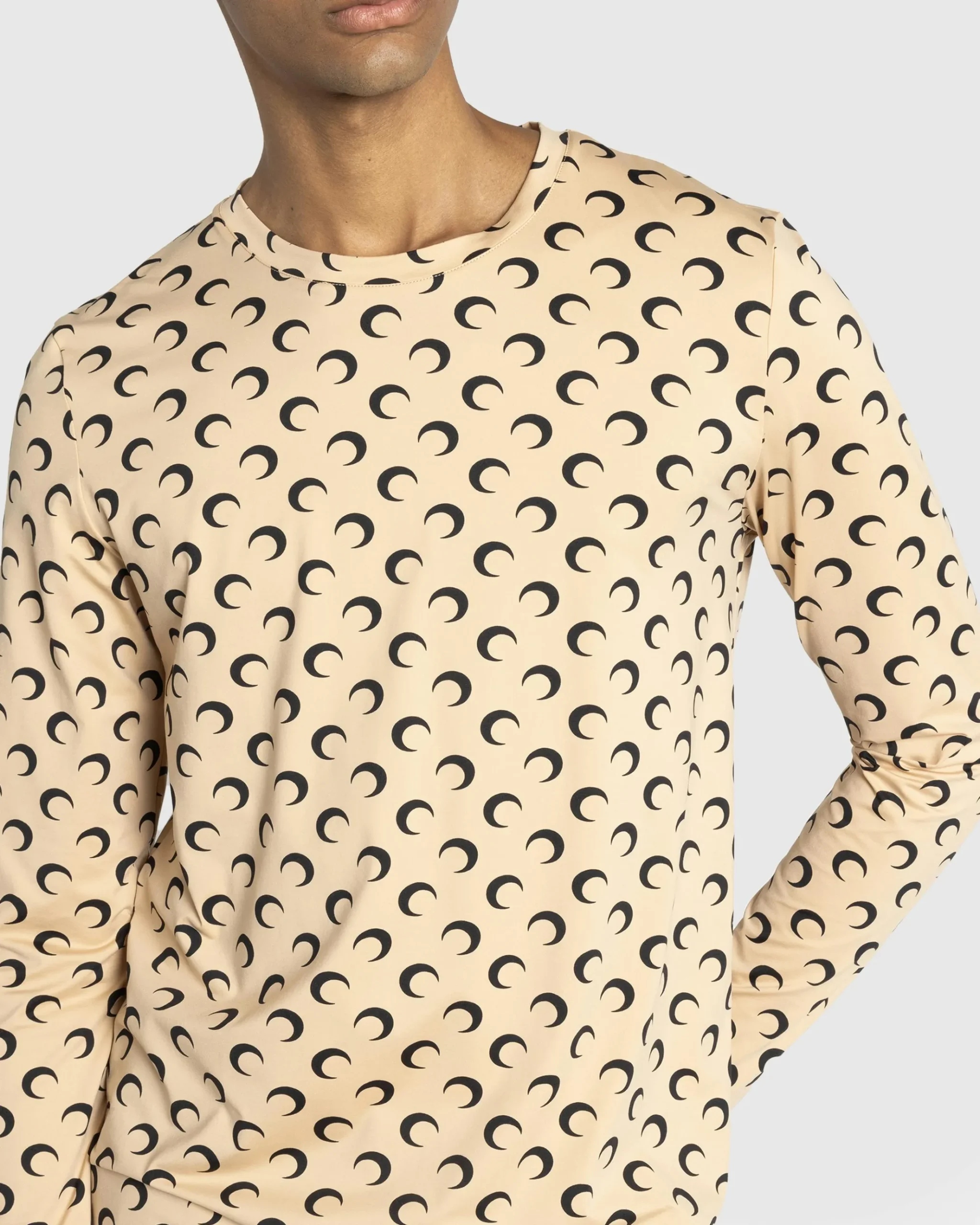 Best Marine Serre Moon Printed Jersey Second Skin Regular Top tan