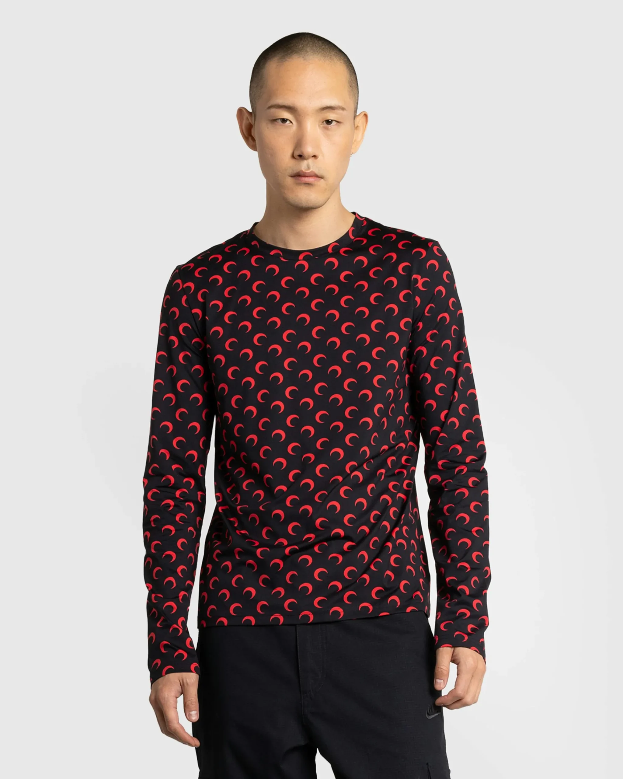 Flash Sale Marine Serre Moon Printed Jersey Second Skin Regular Top Black/Red black&red