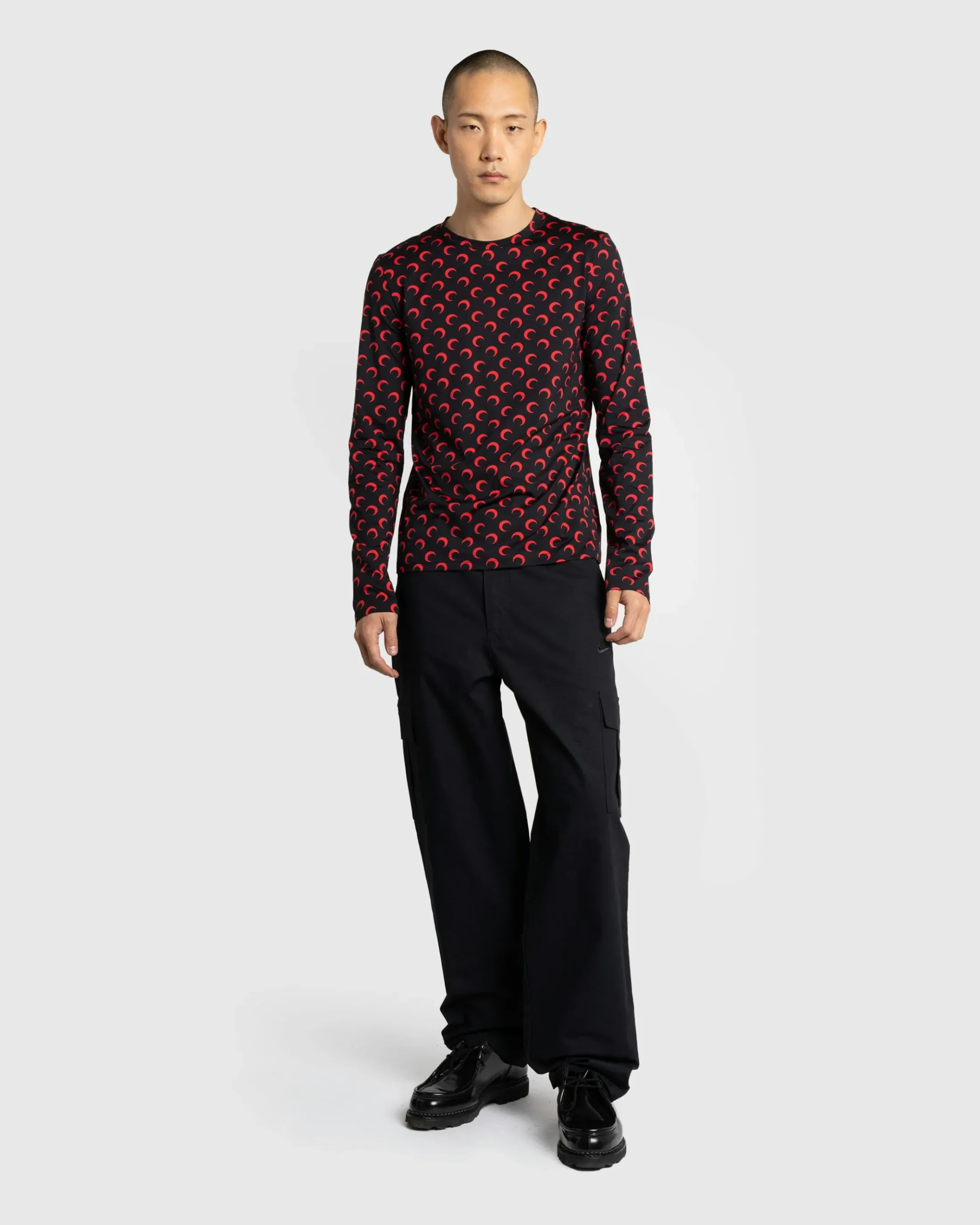Flash Sale Marine Serre Moon Printed Jersey Second Skin Regular Top Black/Red black&red
