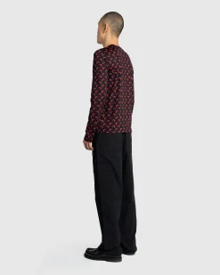 Flash Sale Marine Serre Moon Printed Jersey Second Skin Regular Top Black/Red black&red