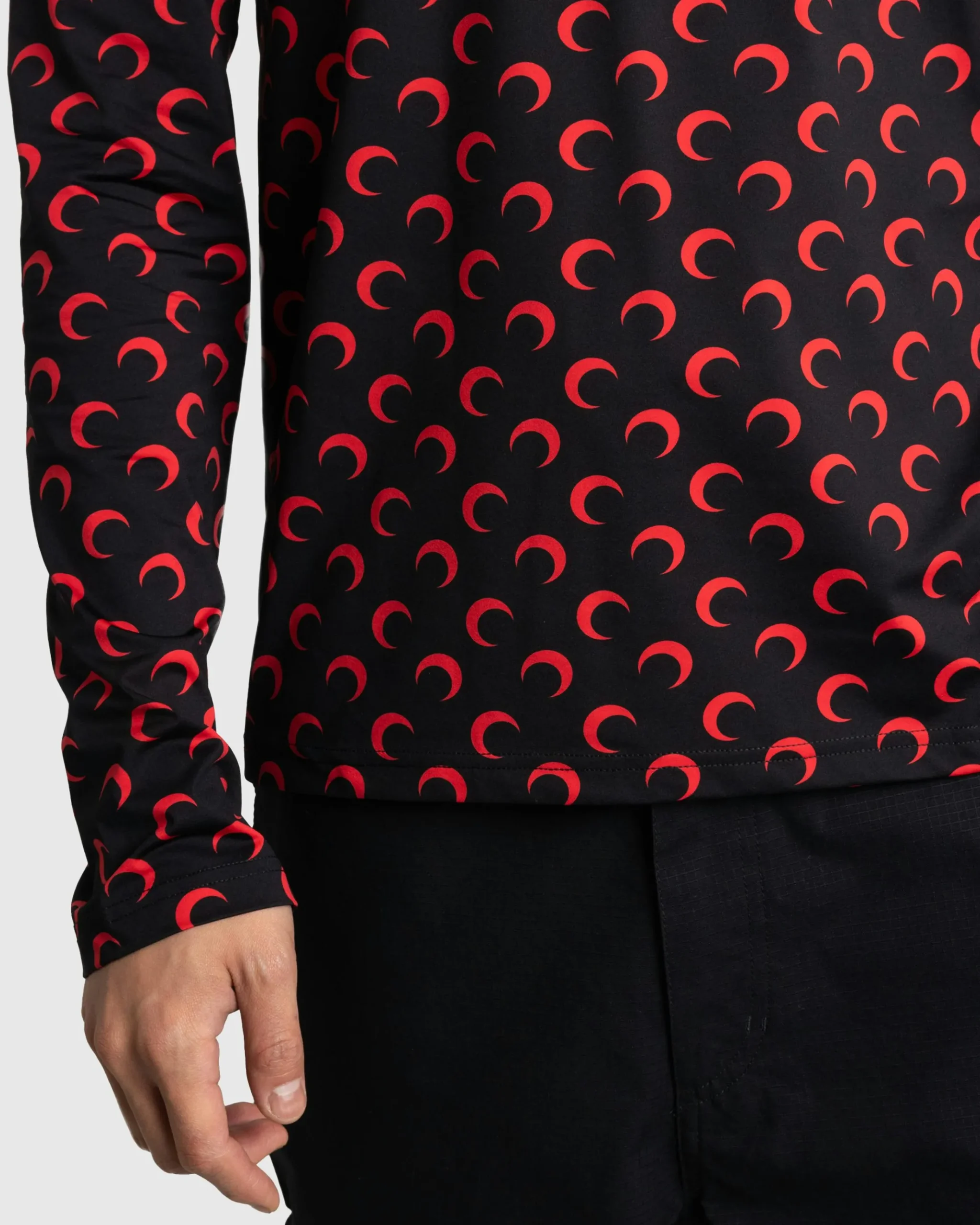 Flash Sale Marine Serre Moon Printed Jersey Second Skin Regular Top Black/Red black&red