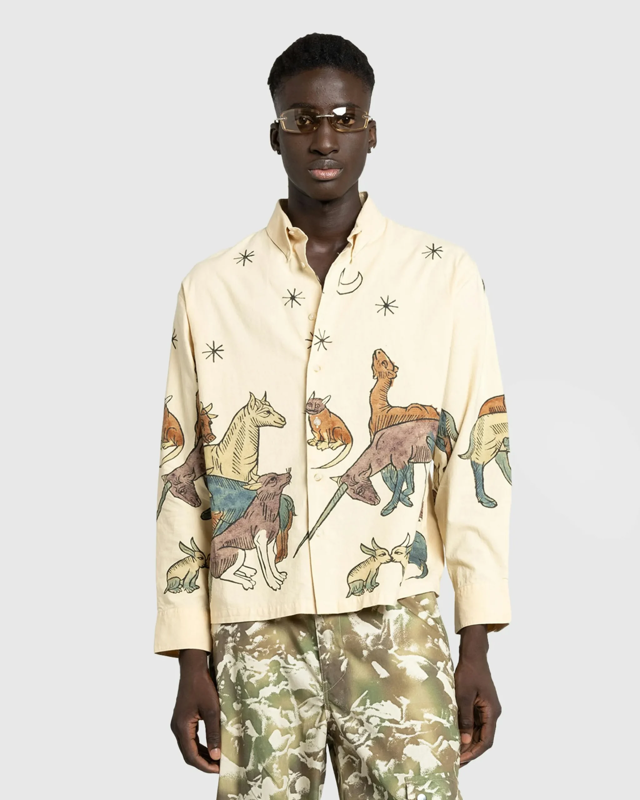 Outlet Carne Bollente Moonlight Fauna Shirt beige