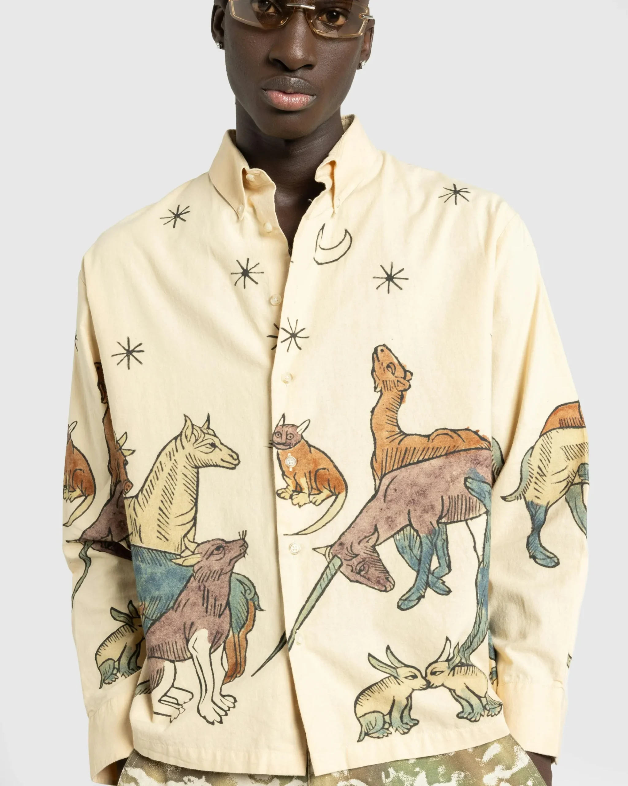 Outlet Carne Bollente Moonlight Fauna Shirt beige