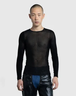 Outlet Jean Paul Gaultier Morphing Pinstripes Top Black black/black