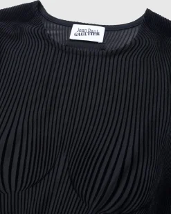 Outlet Jean Paul Gaultier Morphing Pinstripes Top Black black/black