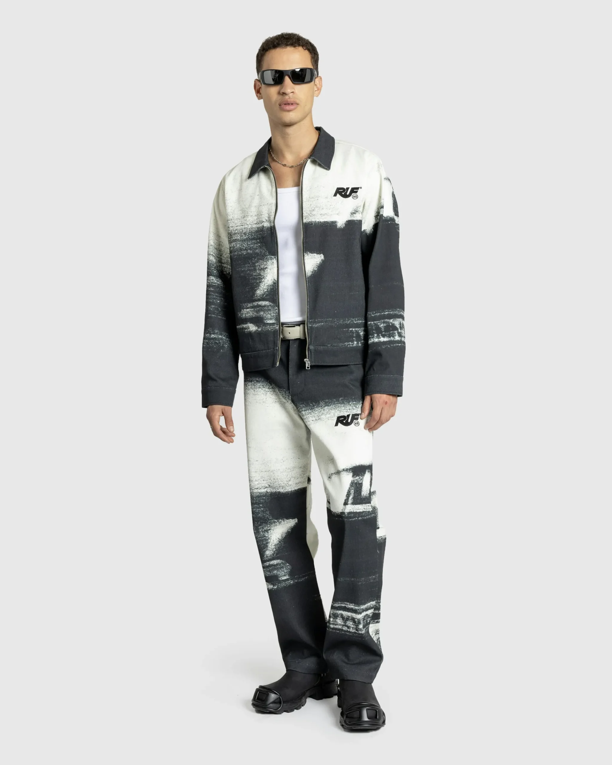 Store RUF Motion Blur Pants Black/White printed