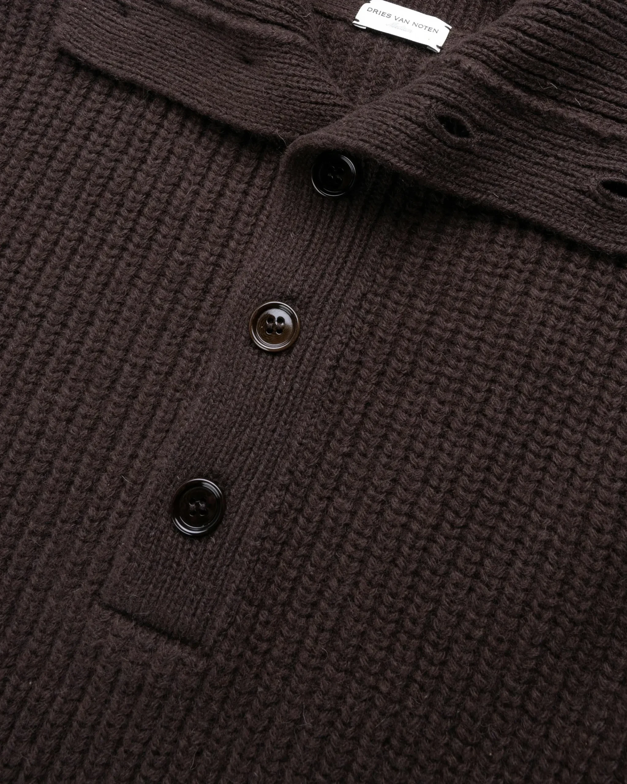 Shop Dries van Noten Mudra Polo Sweater Dark Brown darkbrown