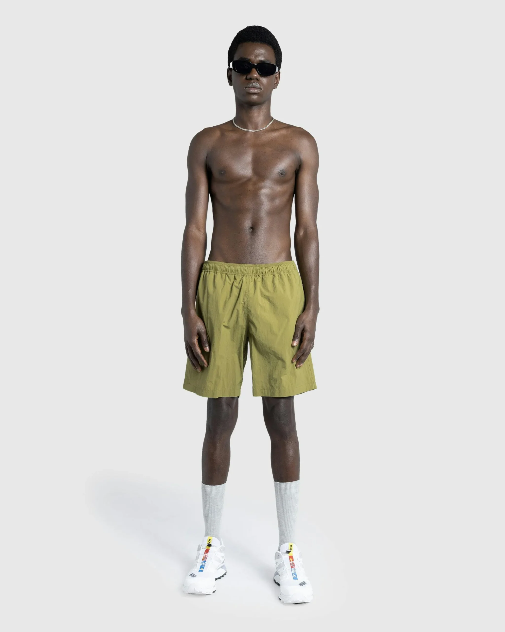 Hot Highsnobiety HS05 Natural Dyed Nylon Shorts Olive khaki