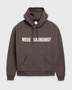 Cheap Highsnobiety Neue Baukunst Fleece Hoodie Dark Brown darkbrown