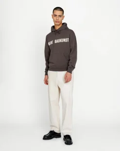 Cheap Highsnobiety Neue Baukunst Fleece Hoodie Dark Brown darkbrown