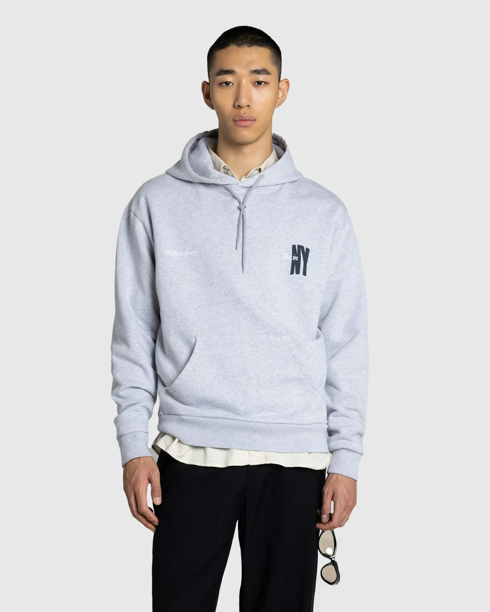 Cheap Highsnobiety Not In New York Hoodie Grey melangegrey