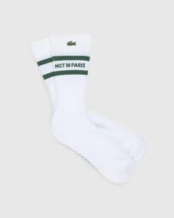 Discount Lacoste Not In Paris Socks /Green white