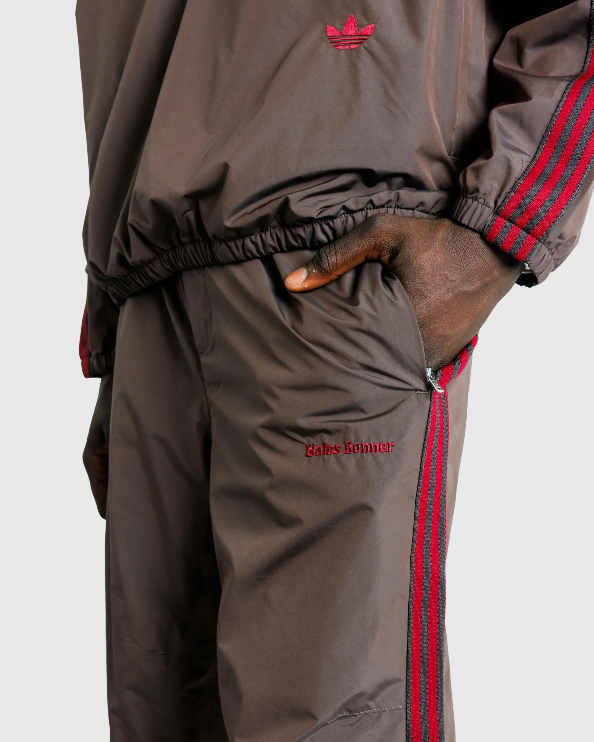 Cheap adidas Nylon Track Pant Brown nbrown