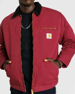 Shop Carhartt WIP OG Detroit Jacket Malbec / Black /aged canvas