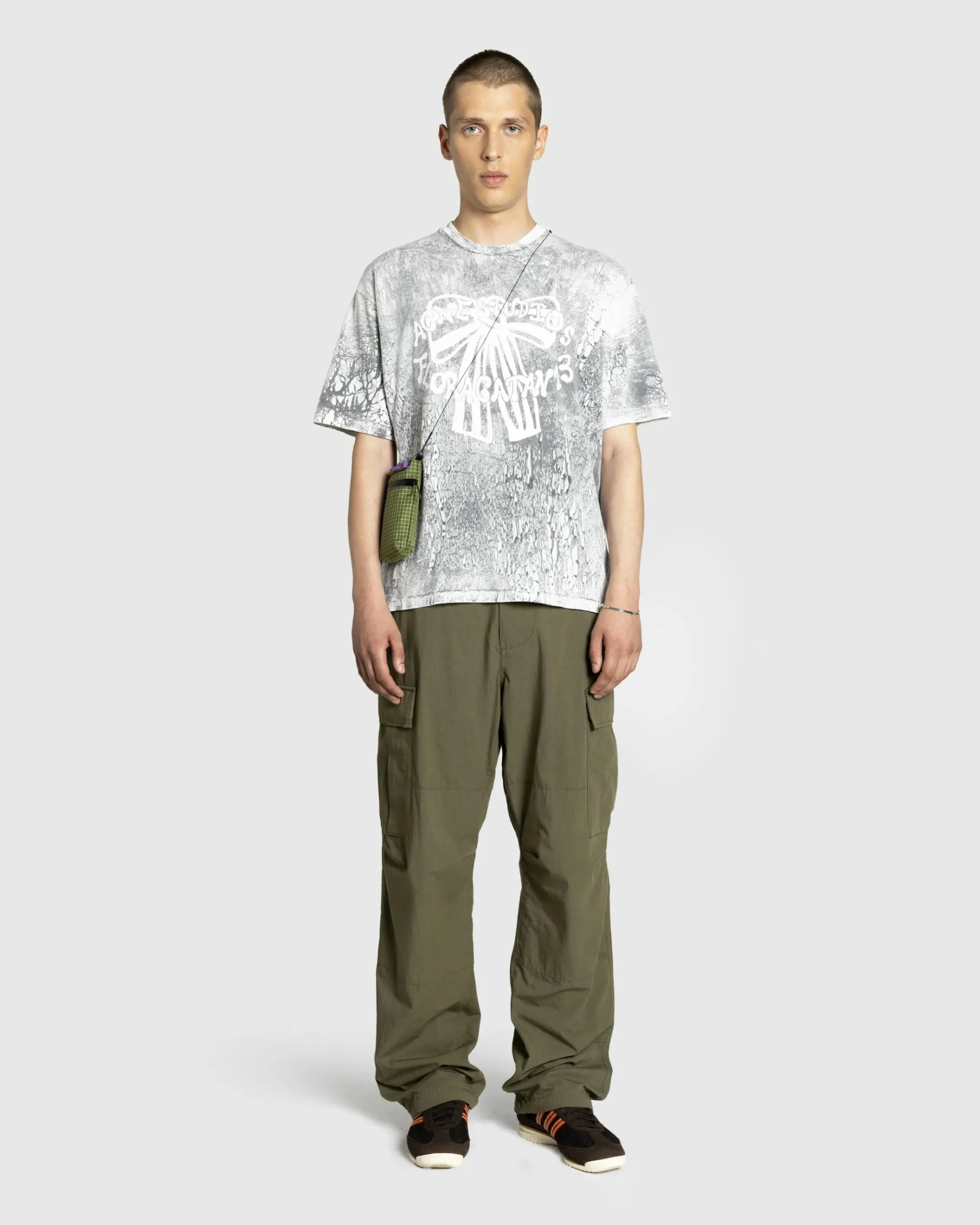 Clearance Acne Studios Plaster Print T-Shirt Faded Black fadedblack