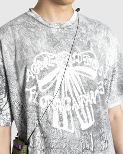 Clearance Acne Studios Plaster Print T-Shirt Faded Black fadedblack
