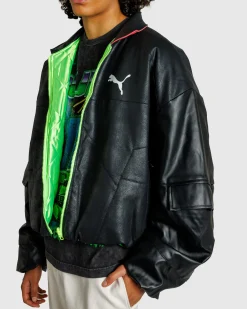 Hot Puma Pleather Jacket Black pumablack