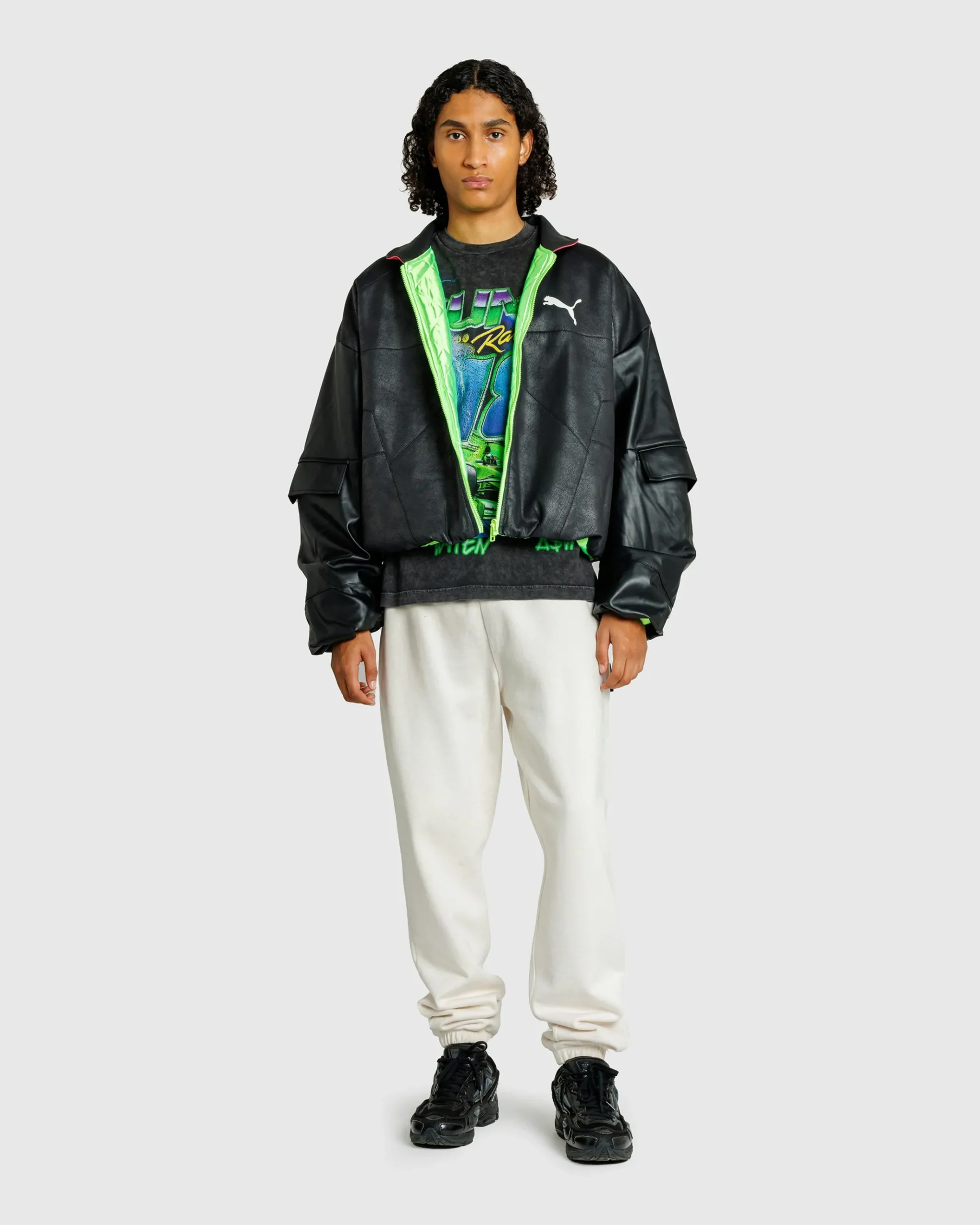 Hot Puma Pleather Jacket Black pumablack