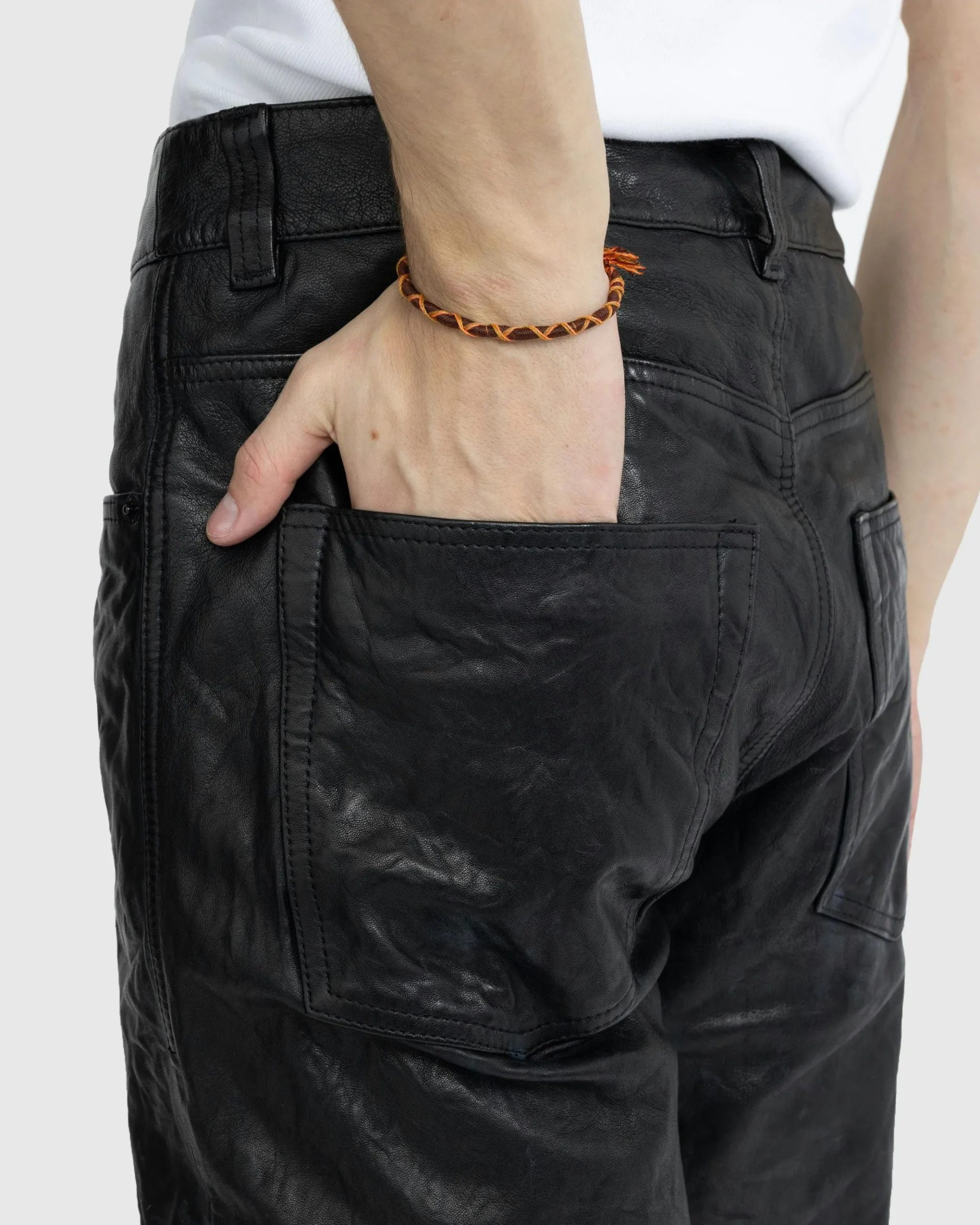 Best Diesel P-MACS-LTH Leather Trousers Black blackblackblack