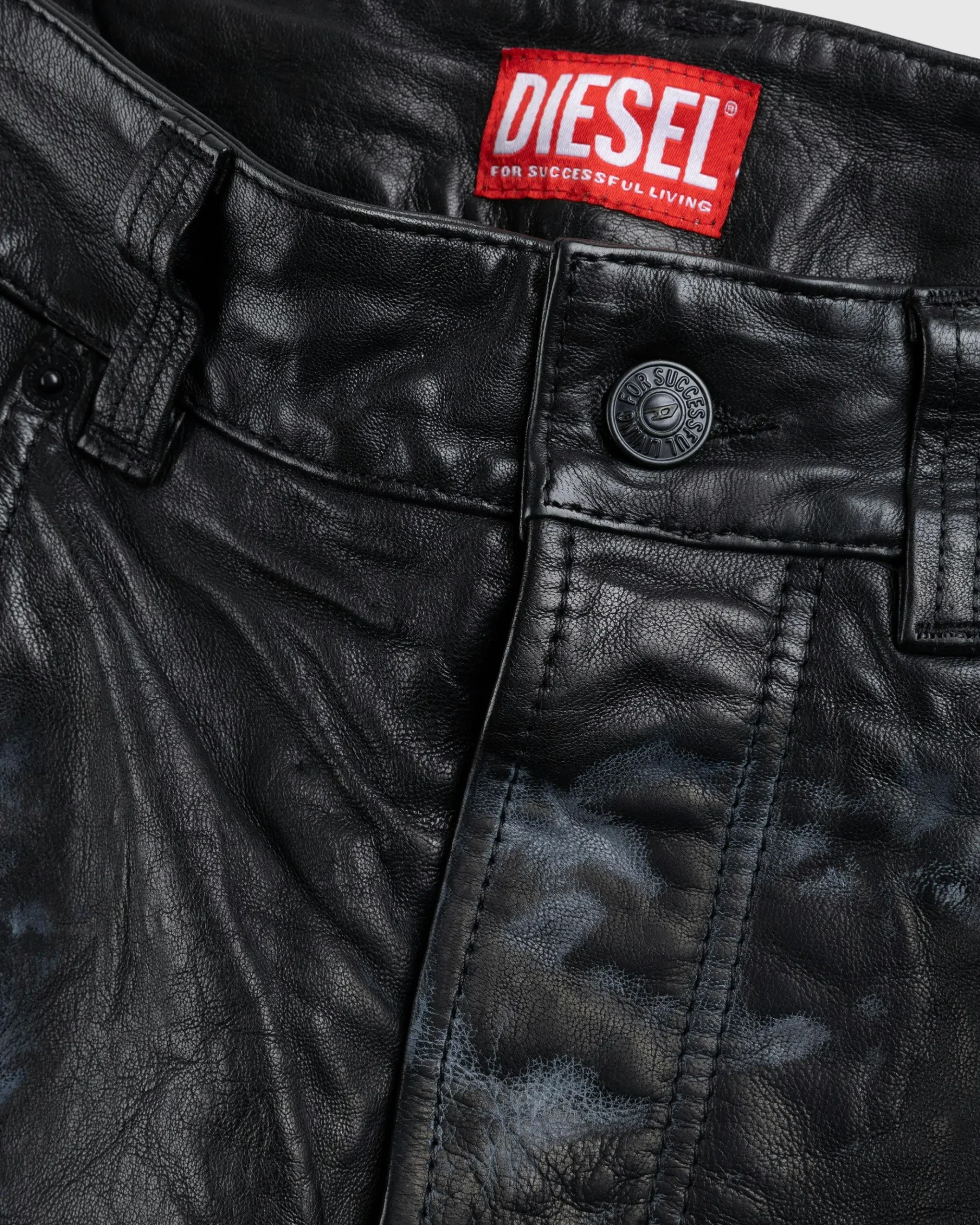 Best Diesel P-MACS-LTH Leather Trousers Black blackblackblack