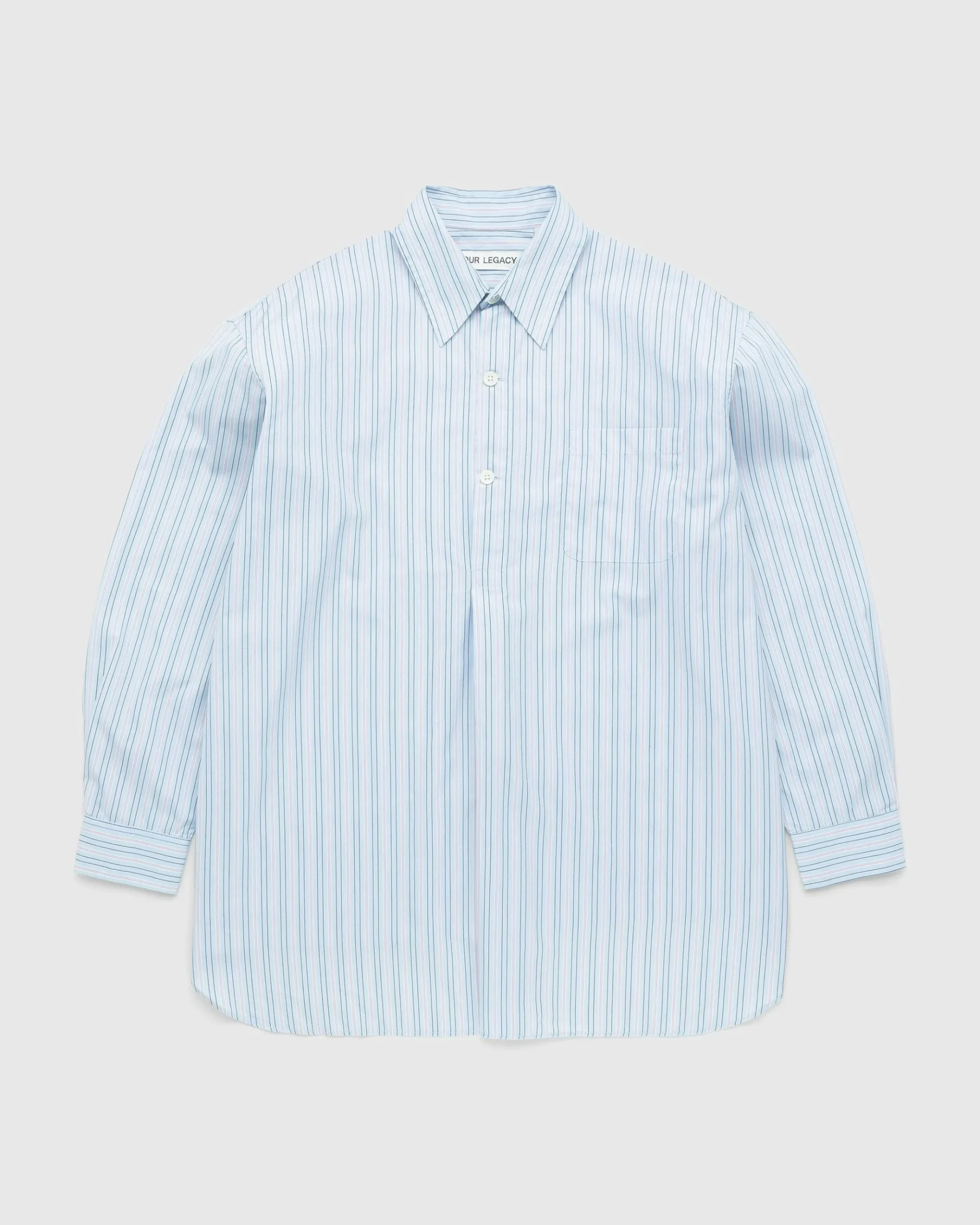 Cheap Our Legacy Popover Shirt Blue Stripe sonicbluestripe