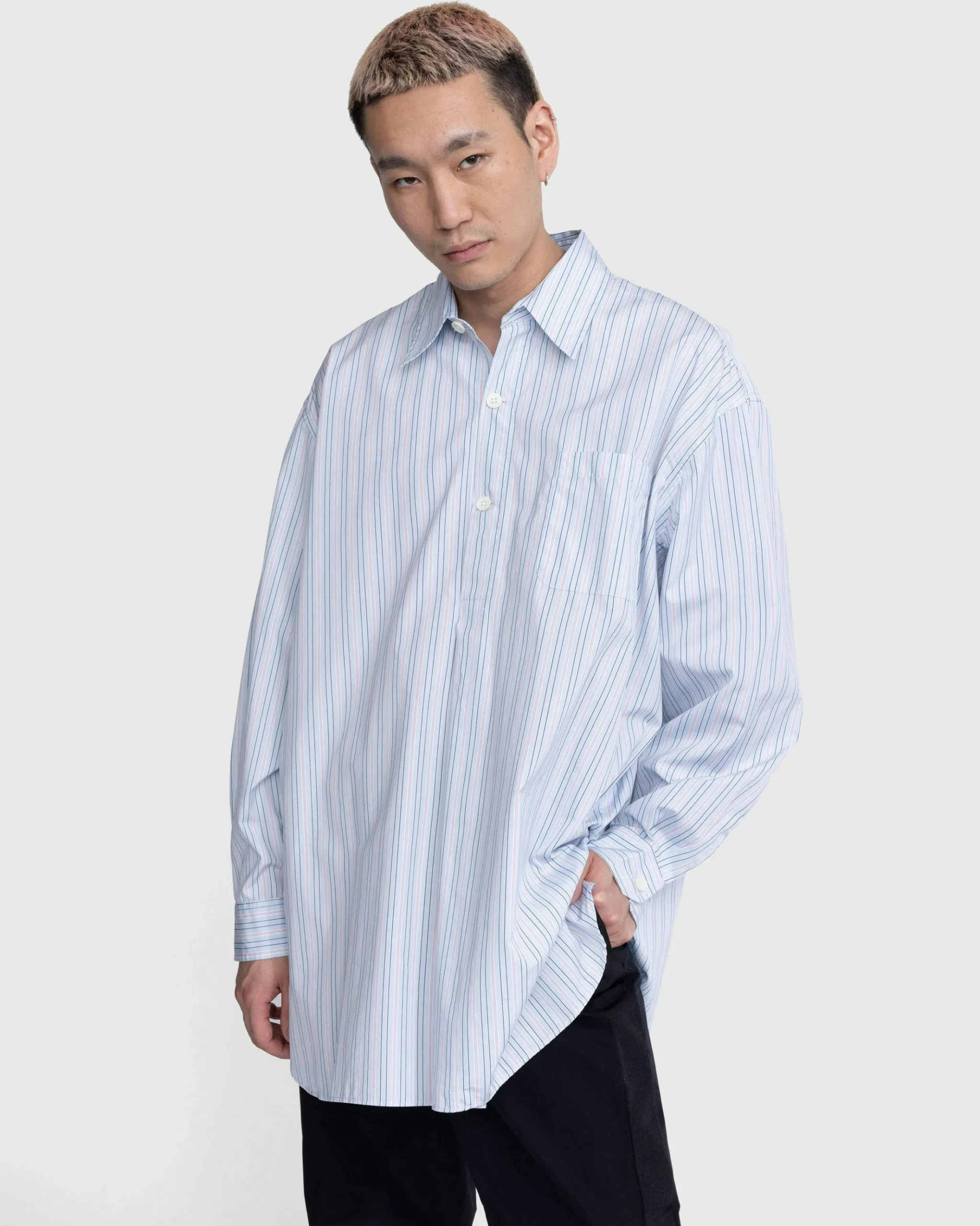 Cheap Our Legacy Popover Shirt Blue Stripe sonicbluestripe
