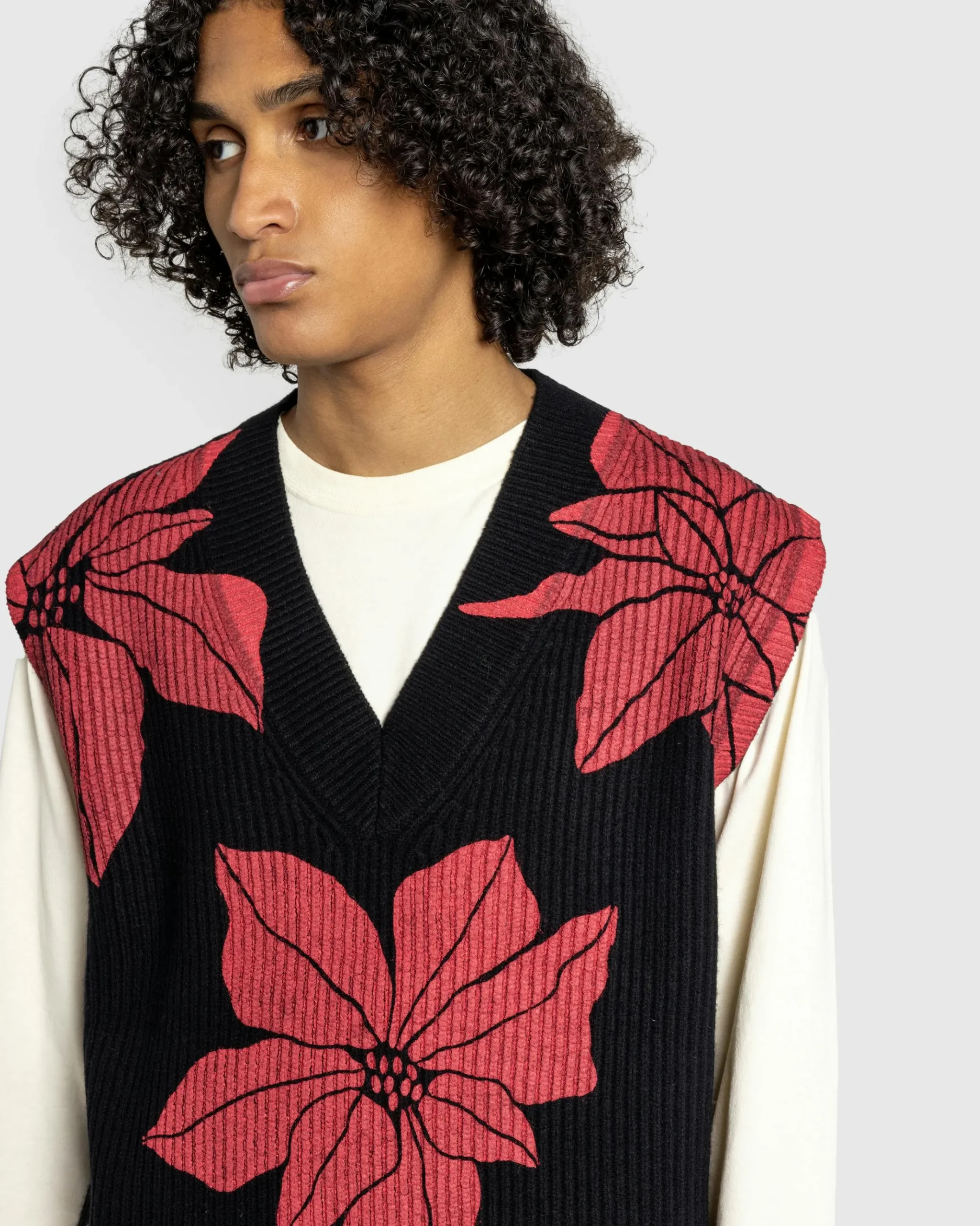 Outlet J.W. Anderson Printed V-Neck Vest black