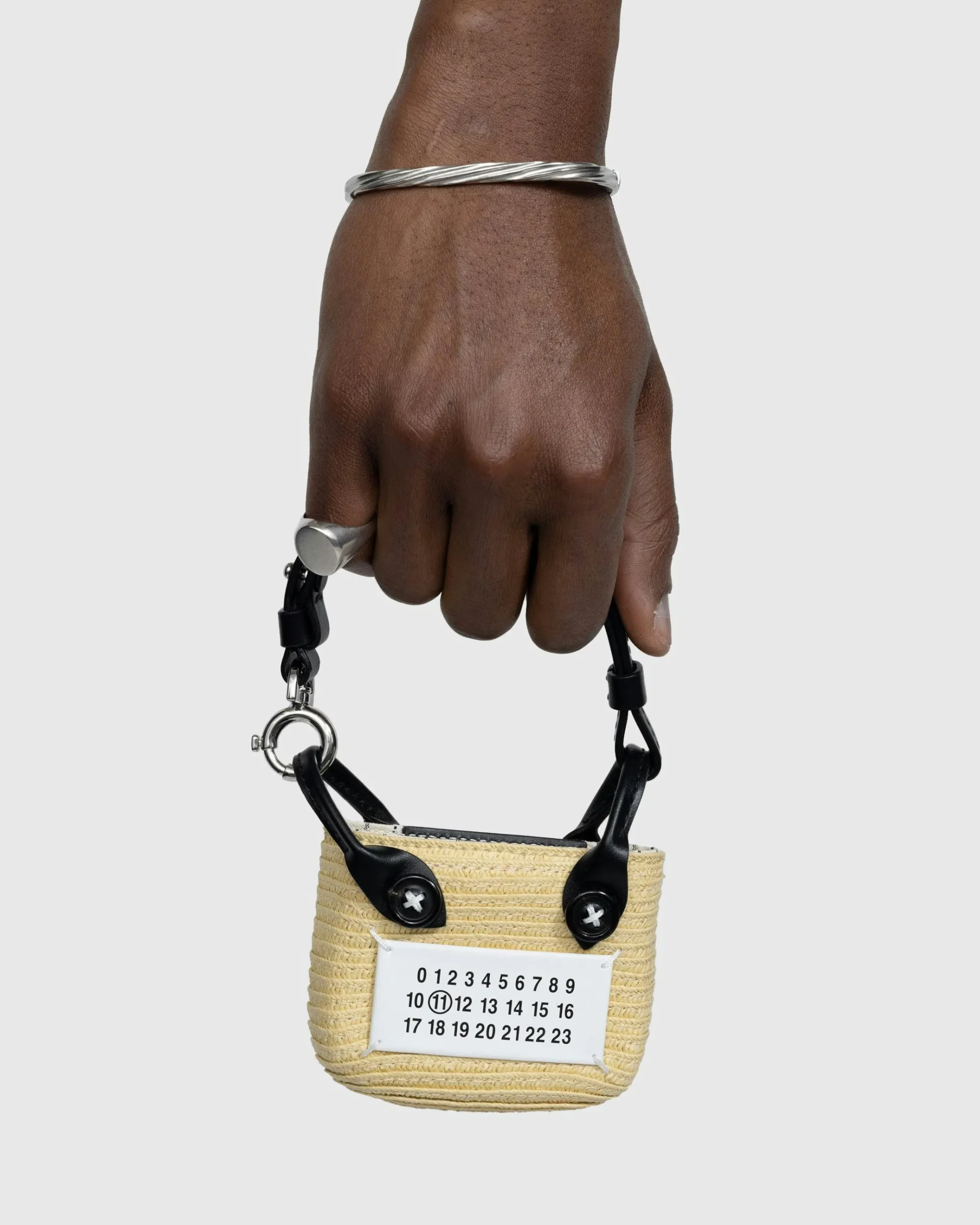 Discount Maison Margiela Raffia Tote Bag natural/white