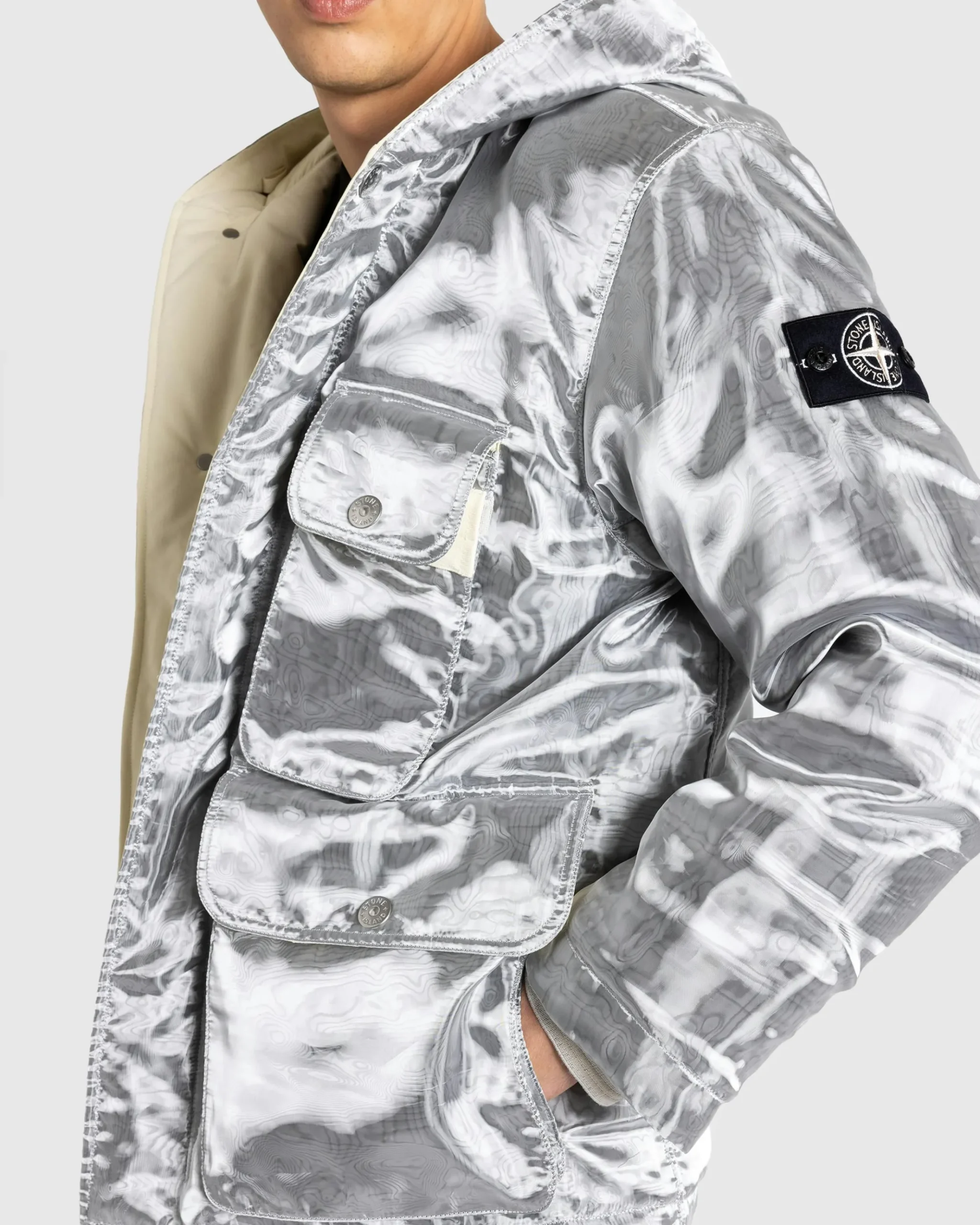 Best Stone Island Real Down Jacket grey