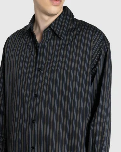 Sale Lemaire Regular Shirt Dark Brown/Marine