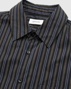 Sale Lemaire Regular Shirt Dark Brown/Marine